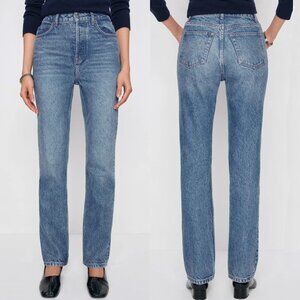 Reformation Cynthia High Rise Straight Jeans in Colorado Wash